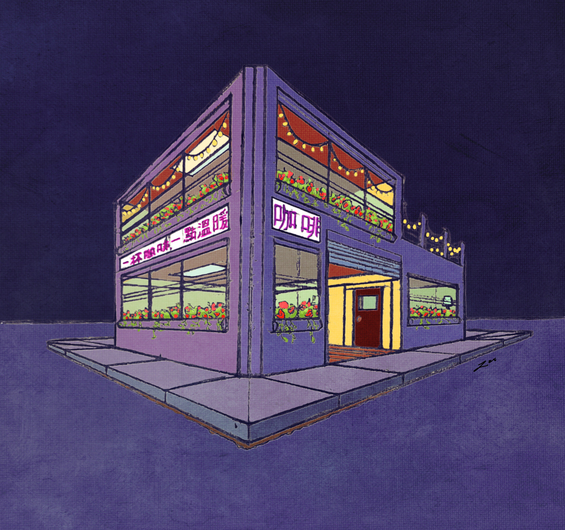 coffehouse drawing by zarathustra